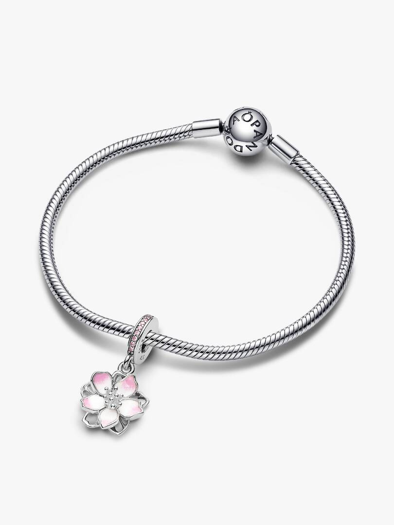 Cherry Blossom Dangle Charm Sterling silver