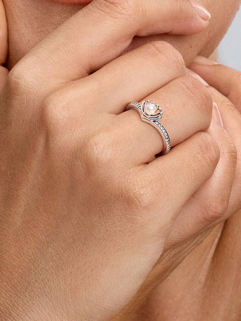 Disney Princess Ariel Shell Treated Freshwater Cultured Pearl Ring Sterling silver