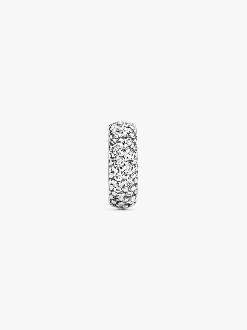 Clear Sparkle Spacer Charm Sterling silver