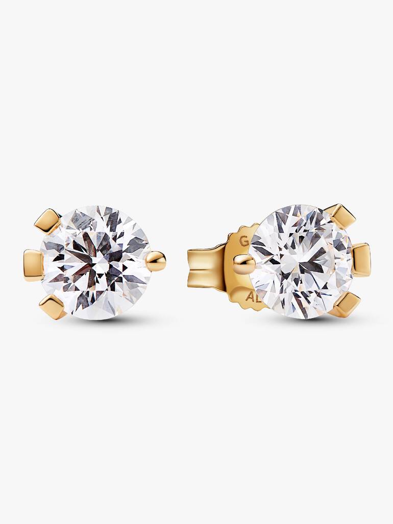 FINAL SALE - Pandora Nova 14k Gold Lab-grown Diamond Earrings 2.00 ct TW, 14k gold