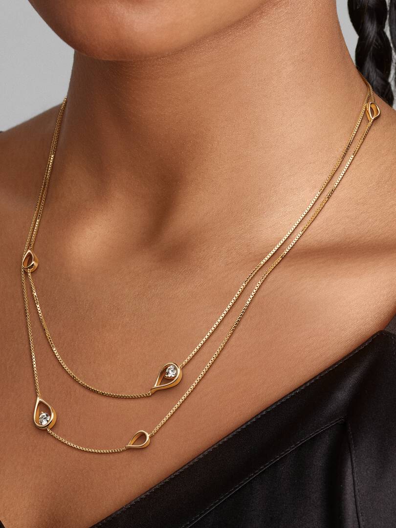 FINAL SALE - Pandora Infinite 14k Gold Lab-grown Diamond Long Pendant Necklace 0.50 ct TW, 14k gold