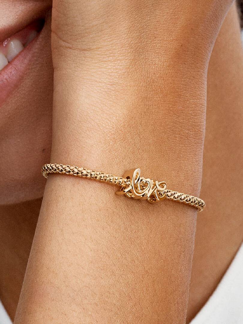 Handwritten Love Charm 14k gold plating