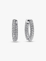 Pandora Timeless Pavé Single-row Hoop Earrings Sterling silver