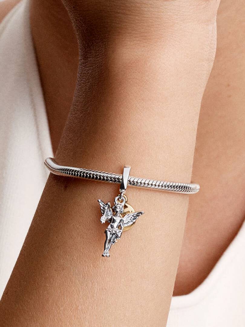 FINAL SALE - Cupid Dangle Charm Sterling silver, 14k gold plating