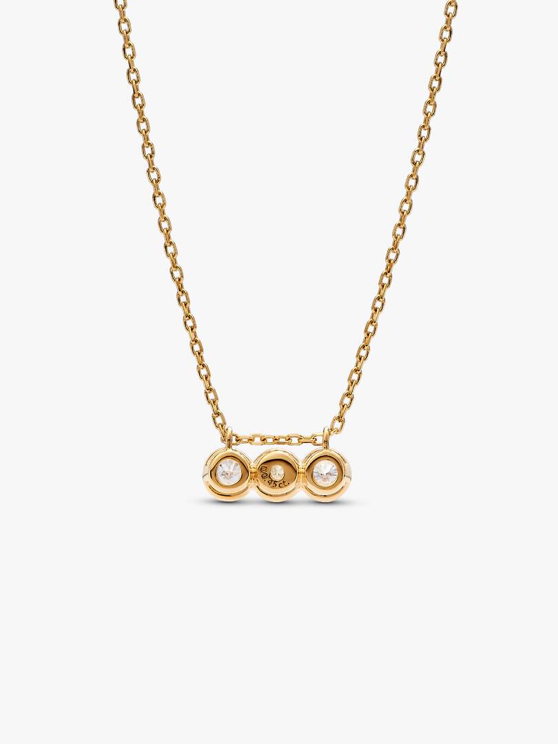 FINAL SALE - Pandora Era Bezel 14k Gold Triple Lab-grown Diamond Pendant Necklace 0.45 ct TW, 14k gold
