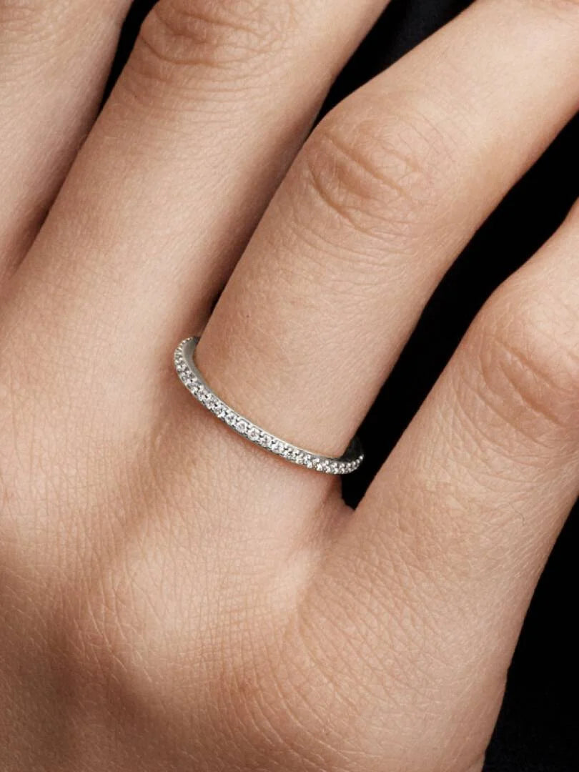 Pandora Era Lab-Grown Diamond Half Eternity Pavé Band Ring 0.11 ct TW, 14k white gold