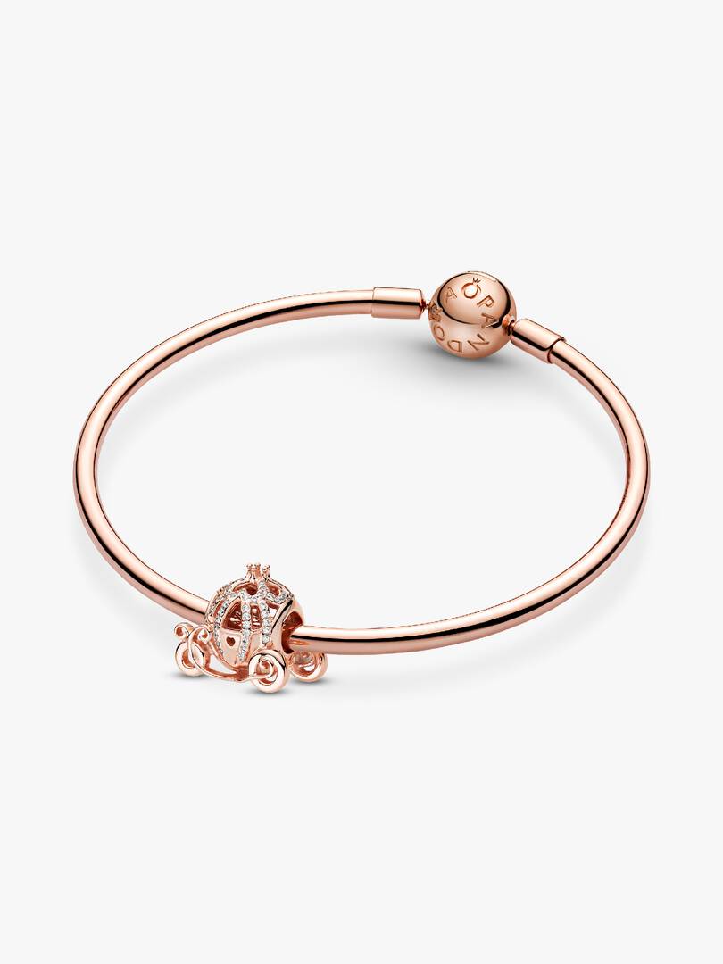Disney Cinderella Sparkling Carriage Charm 14k rose gold plating