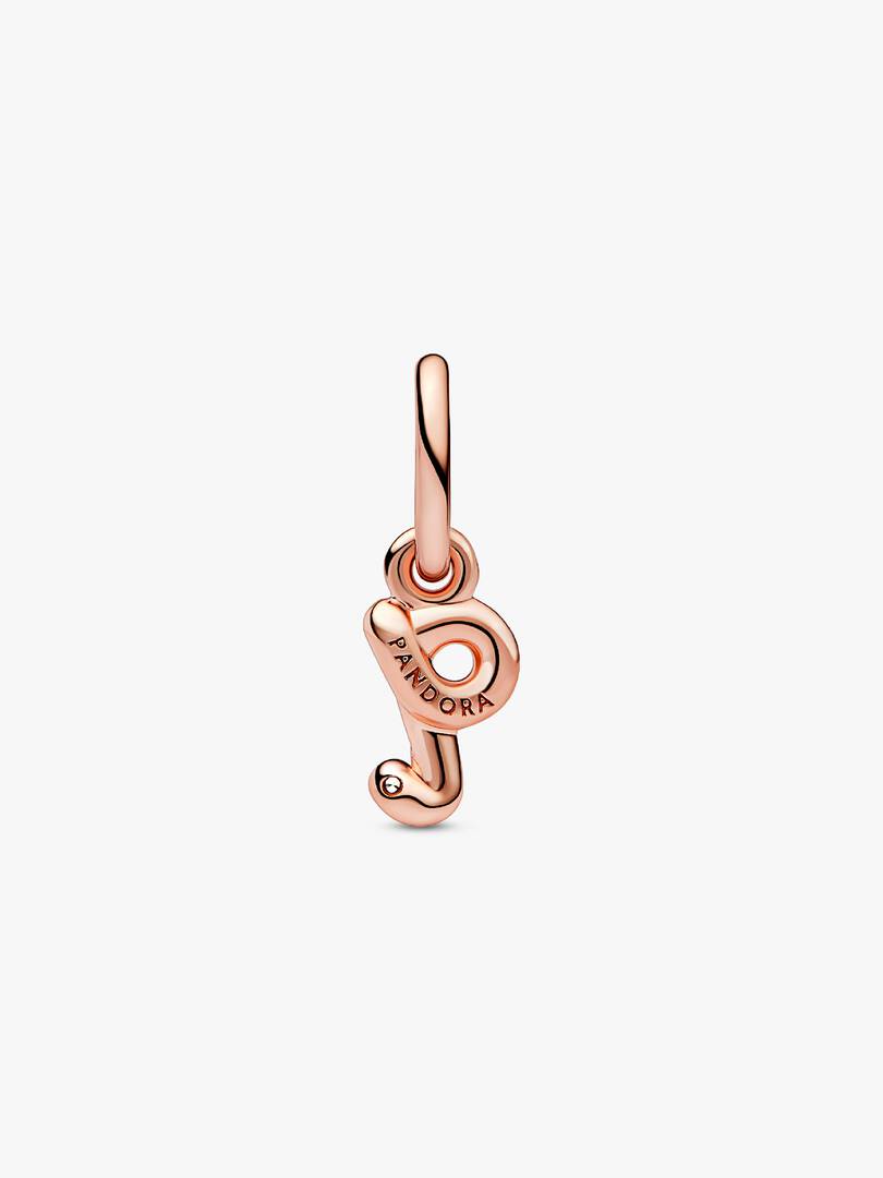 FINAL SALE - Letter Q Script Alphabet Dangle Charm 14k rose gold plating