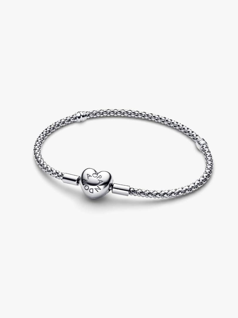 Heart Clasp Studded Chain Bracelet Sterling silver