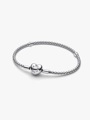 Heart Clasp Studded Chain Bracelet Sterling silver