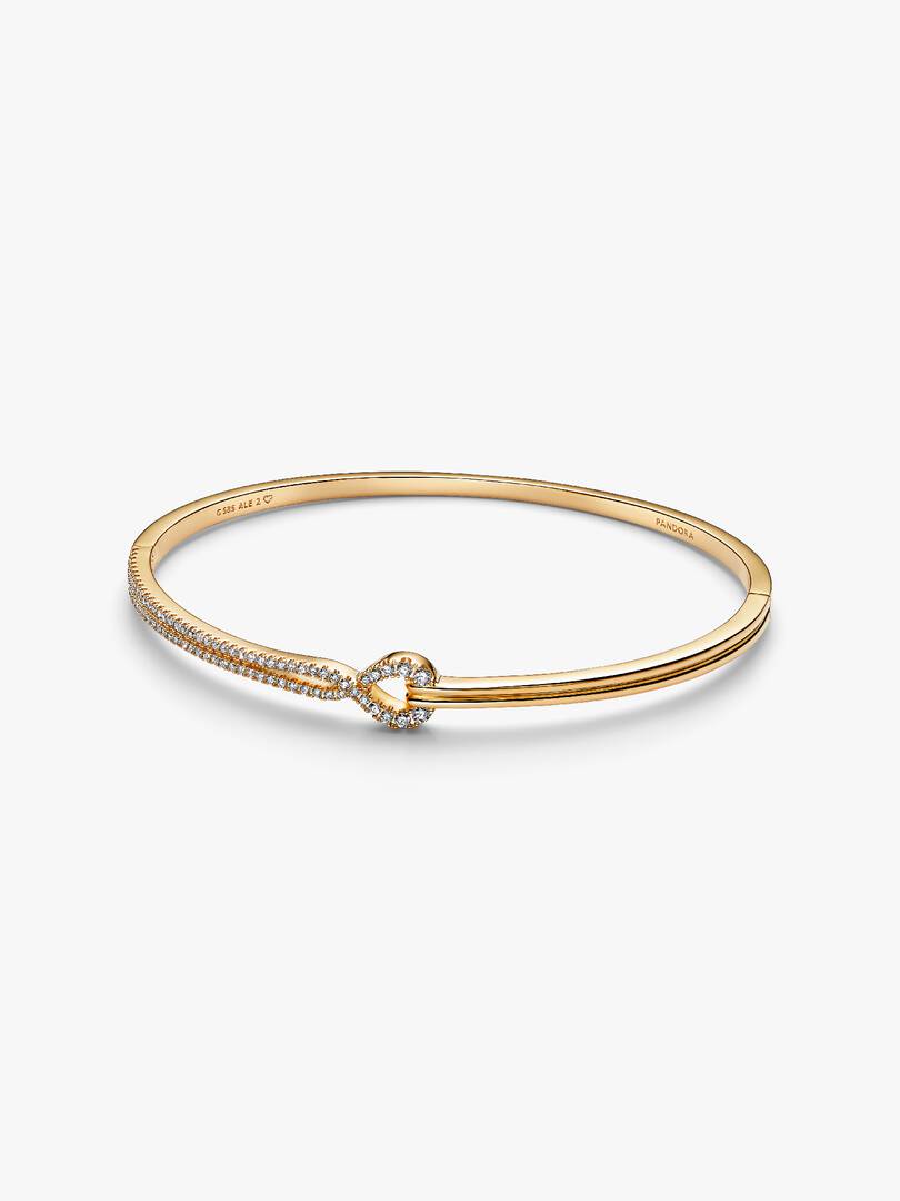 Pandora Infinite Lab-grown Diamond Pavé Double Row Bangle 0.45 ct TW, 14k gold