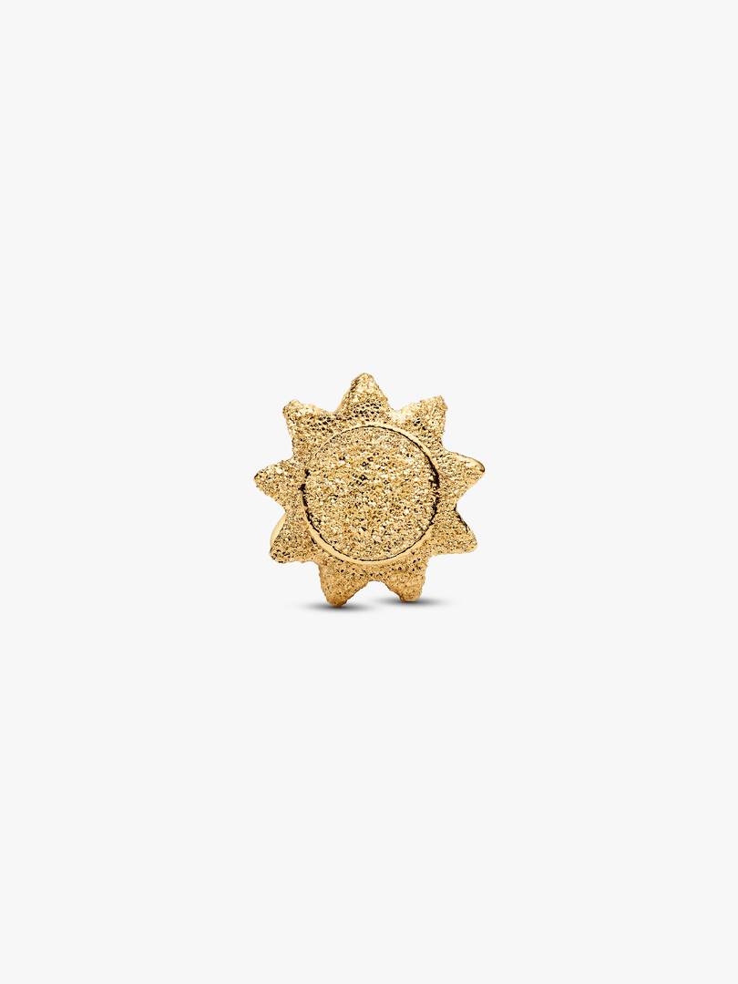 Textured Sun Mini Charm 14k gold plating