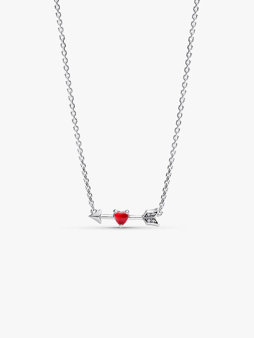 FINAL SALE - Arrow & Murano Glass Heart Necklace Sterling silver