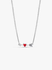 FINAL SALE - Arrow & Murano Glass Heart Necklace Sterling silver
