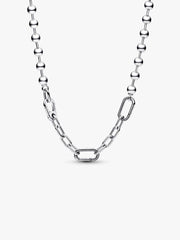 Pandora ME Metal Bead & Link Chain Necklace Sterling silver