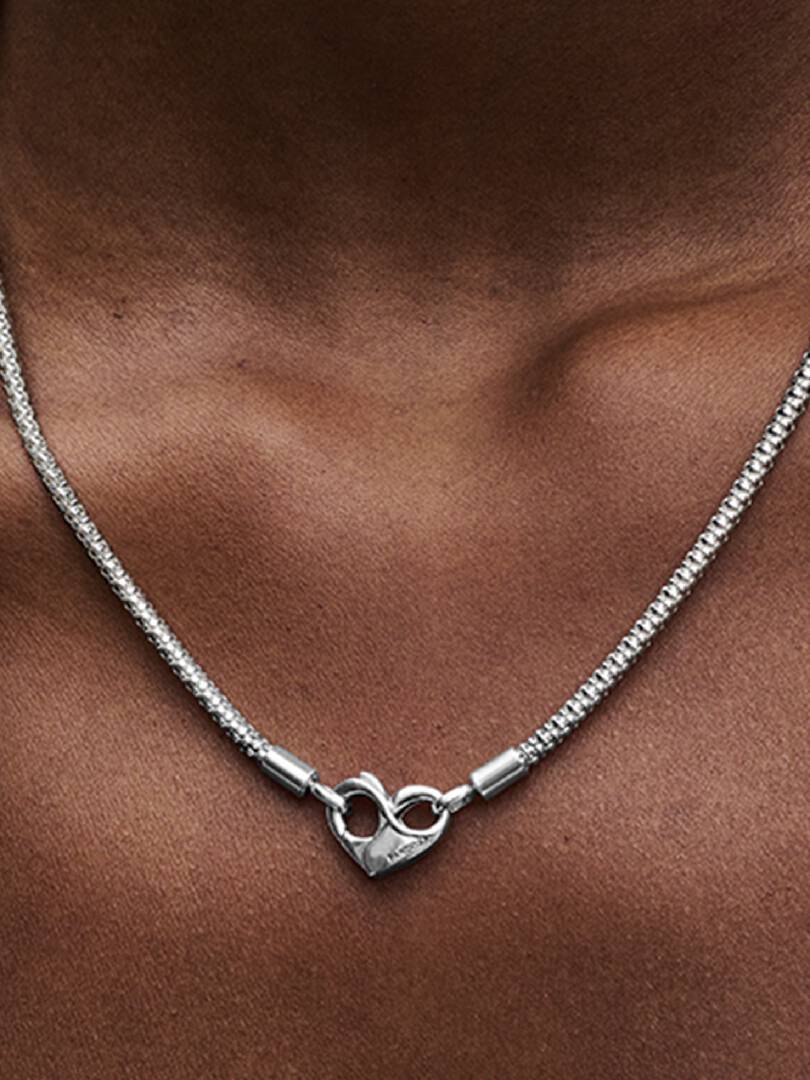 Pandora Moments Studded Chain Necklace Sterling silver