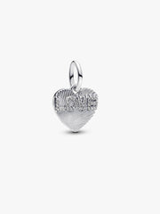 Engravable Love Heart Dangle Charm Sterling silver