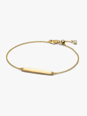 Engravable Bar Chain Bracelet 14k gold plating