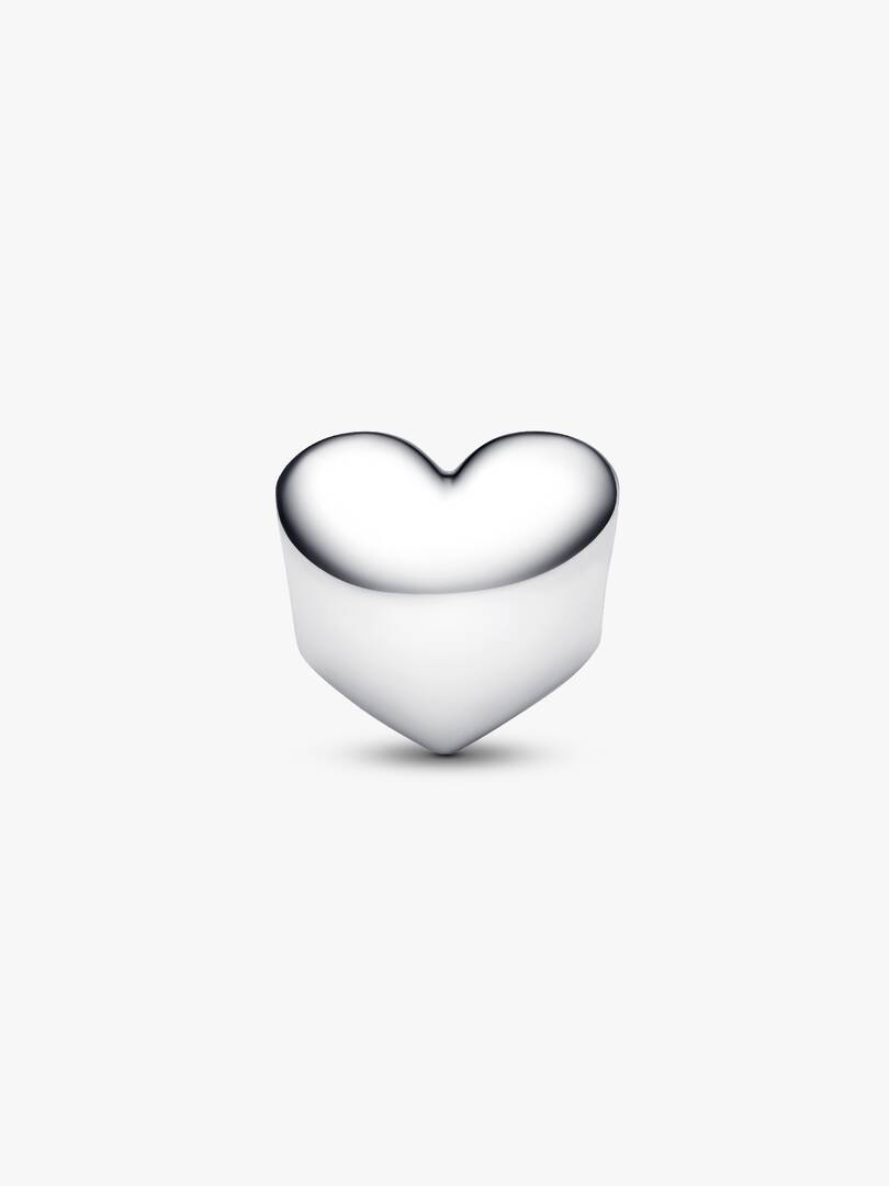 Engravable True Red Stone Heart Charm Sterling silver