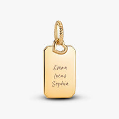 Engravable Rectangle Tag Pendant Necklace Set 2 Quantity