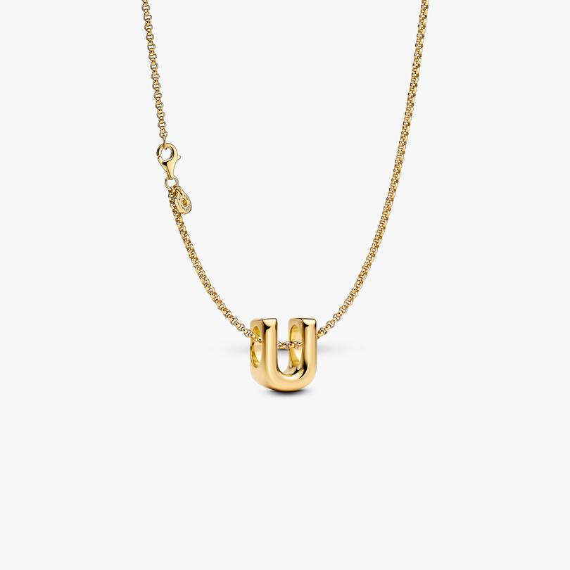 Letter U Charm Necklace 2 Quantity
