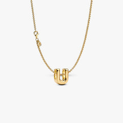 Letter U Charm Necklace 2 Quantity