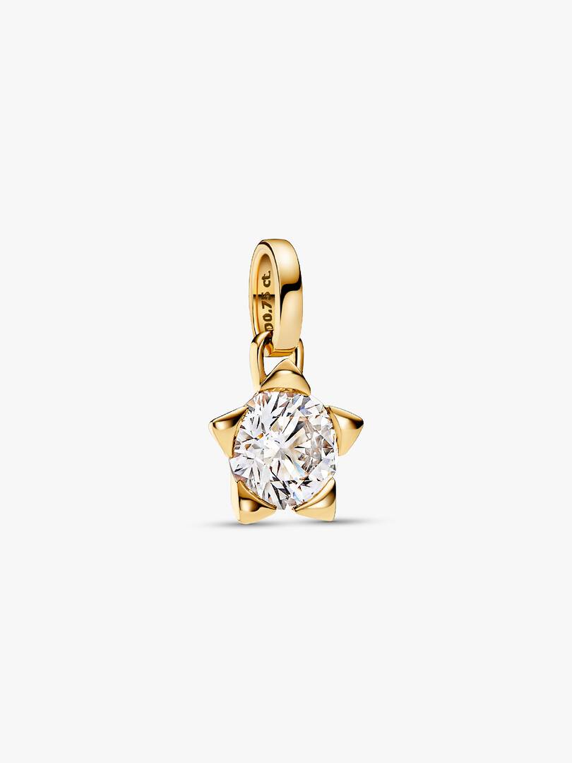 FINAL SALE - Pandora Talisman 14k Gold Lab-grown Diamond Star Pendant 0.75 ct TW, 14k gold
