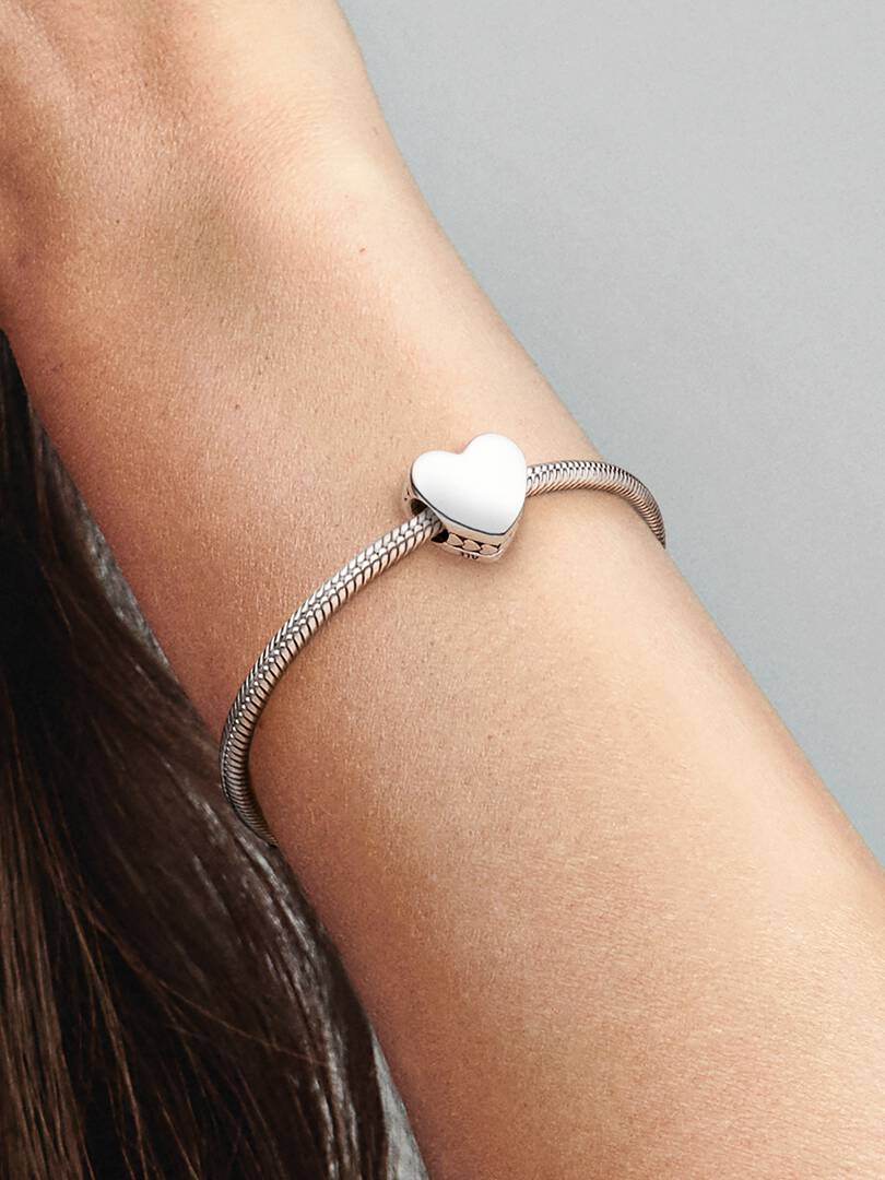 Engravable Heart Charm Sterling silver