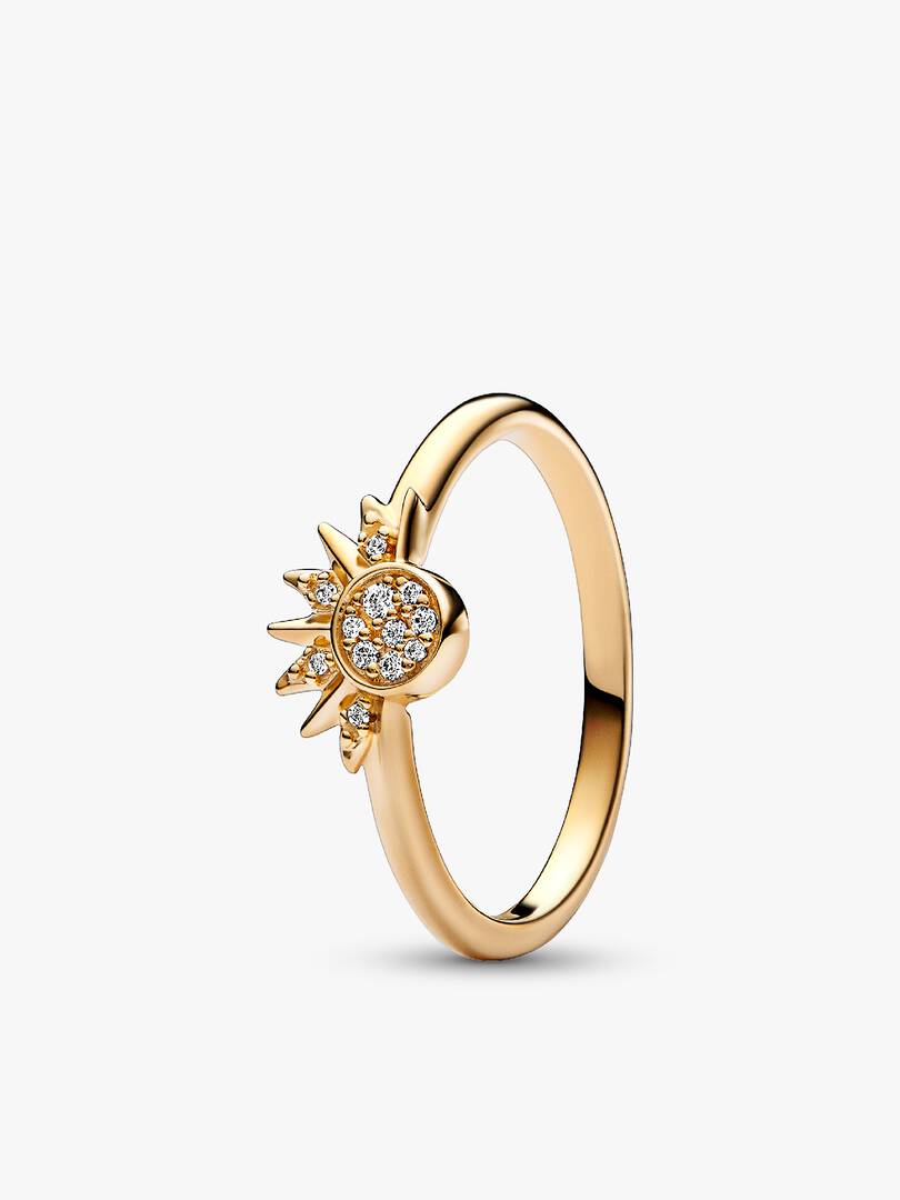 Celestial Sparkling Sun and Moon Ring Set 2 Quantity