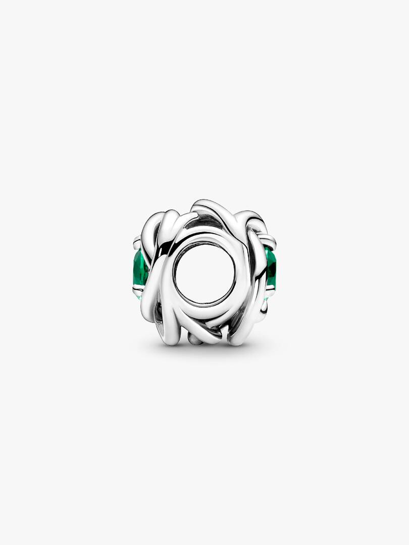 May Green Eternity Circle Charm Sterling silver