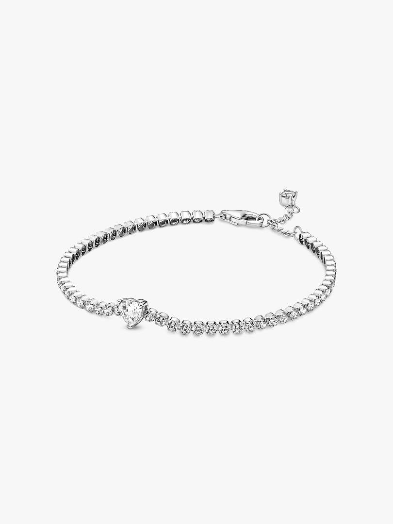 Sparkling Heart Tennis Bracelet Sterling silver