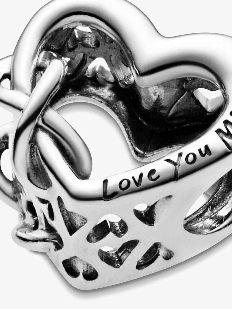 Love You Mom Infinity Heart Charm Sterling silver