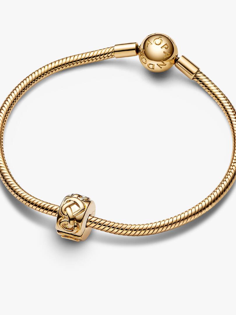 Knotted Hearts Clip Charm 14k gold plating