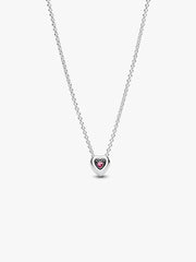 Pink Elevated Heart Necklace Sterling silver