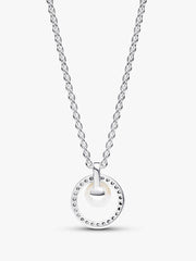 Treated Freshwater Cultured Pearl & Pavé Collier Necklace Sterling silver