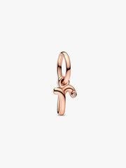 FINAL SALE - Letter R Script Alphabet Dangle Charm 14k rose gold plating