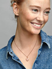 Engravable Heart Tag Pendant 14k rose gold plating