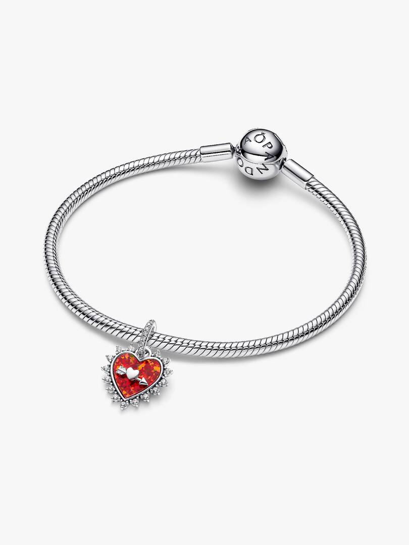 Spinnable Arrow Heart Dangle Charm Sterling silver