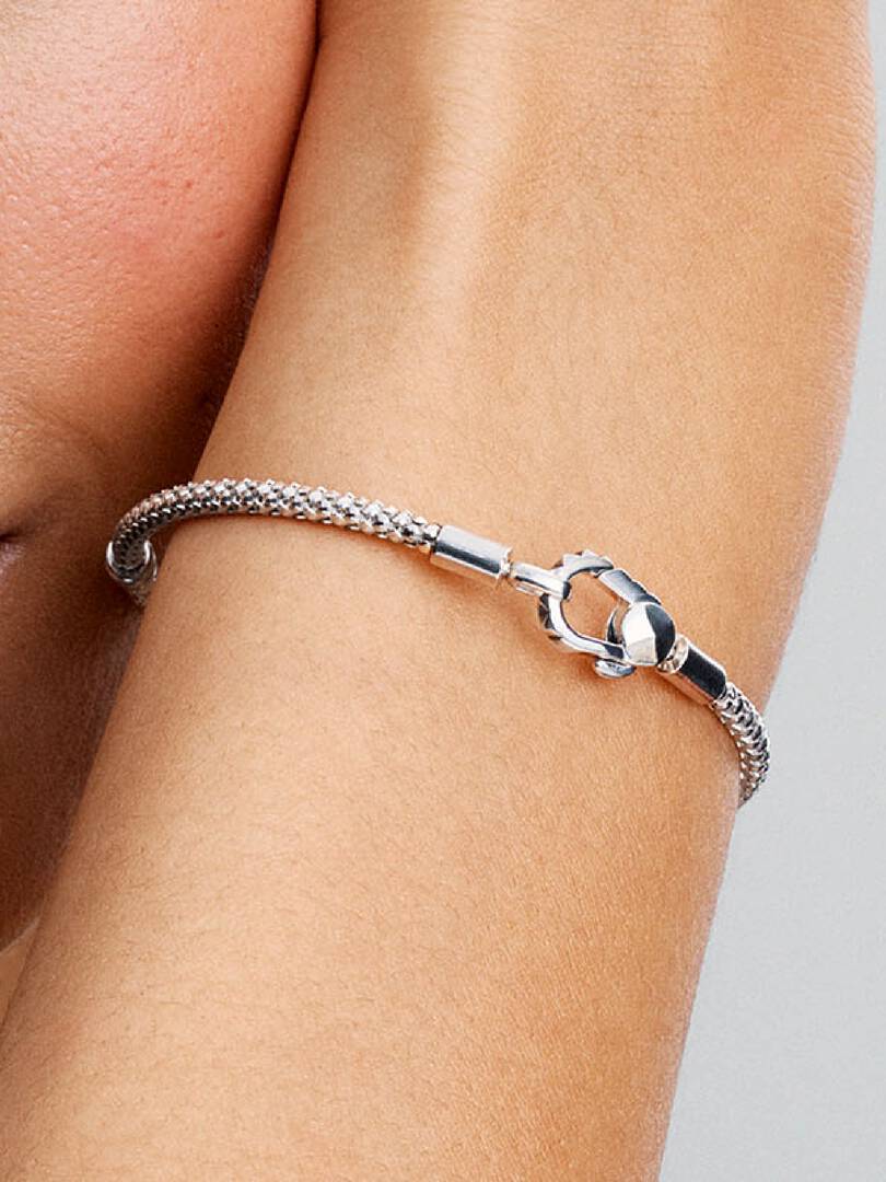Studded Clasp & Chain Bracelet Sterling silver