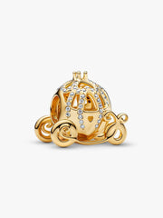 Disney Cinderella Sparkling Carriage Charm 14k gold plating