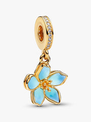 Blue Blossom Dangle Charm 14k gold plating