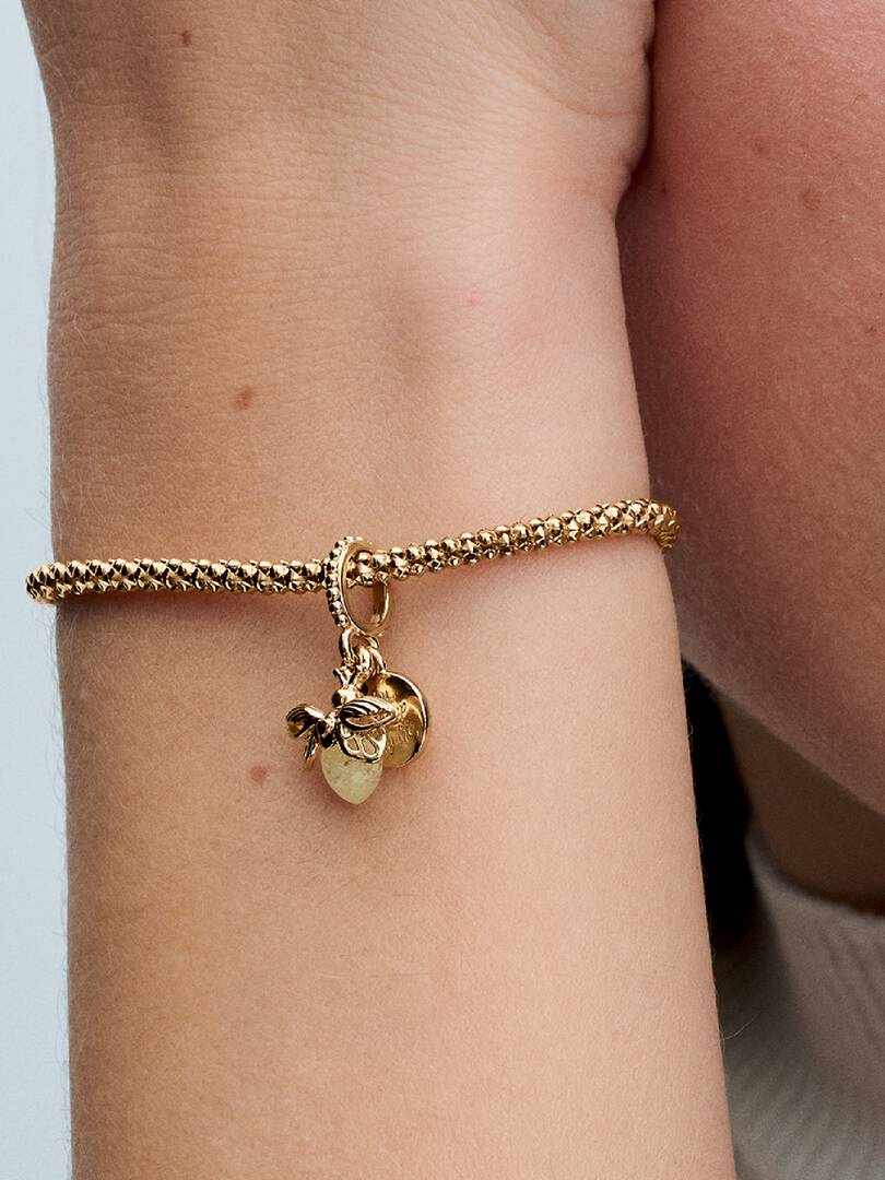 Glow-in-the-dark Firefly Dangle Charm 14k gold plating