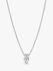 Double Heart Pendant Sparkling Collier Necklace Sterling silver