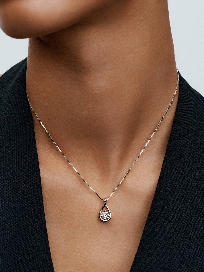 Pandora Infinite 14k White Gold Lab-grown Diamond Pendant Necklace 1.00 ct TW, 14k white gold