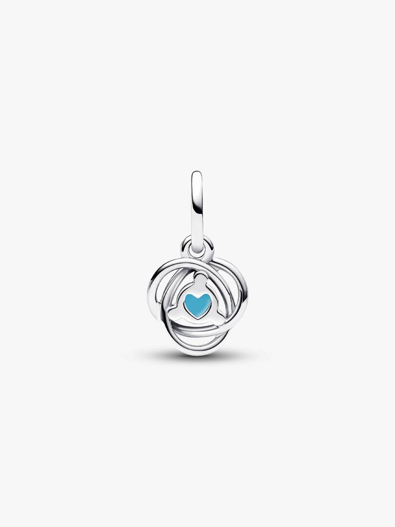 FINAL SALE - Turquoise Blue Eternity Circle Dangle Charm Sterling silver