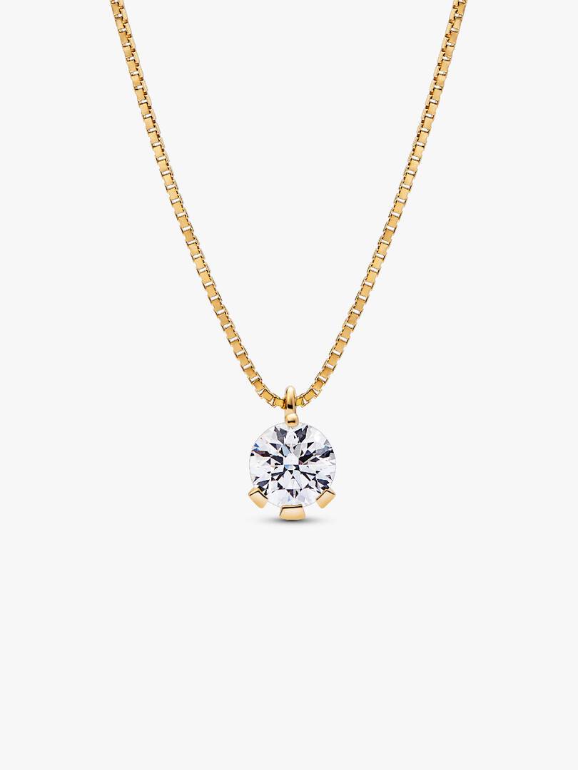 FINAL SALE - Pandora Nova 14k Gold Lab-grown Diamond Pendant Necklace 1.00 ct TW, 14k gold