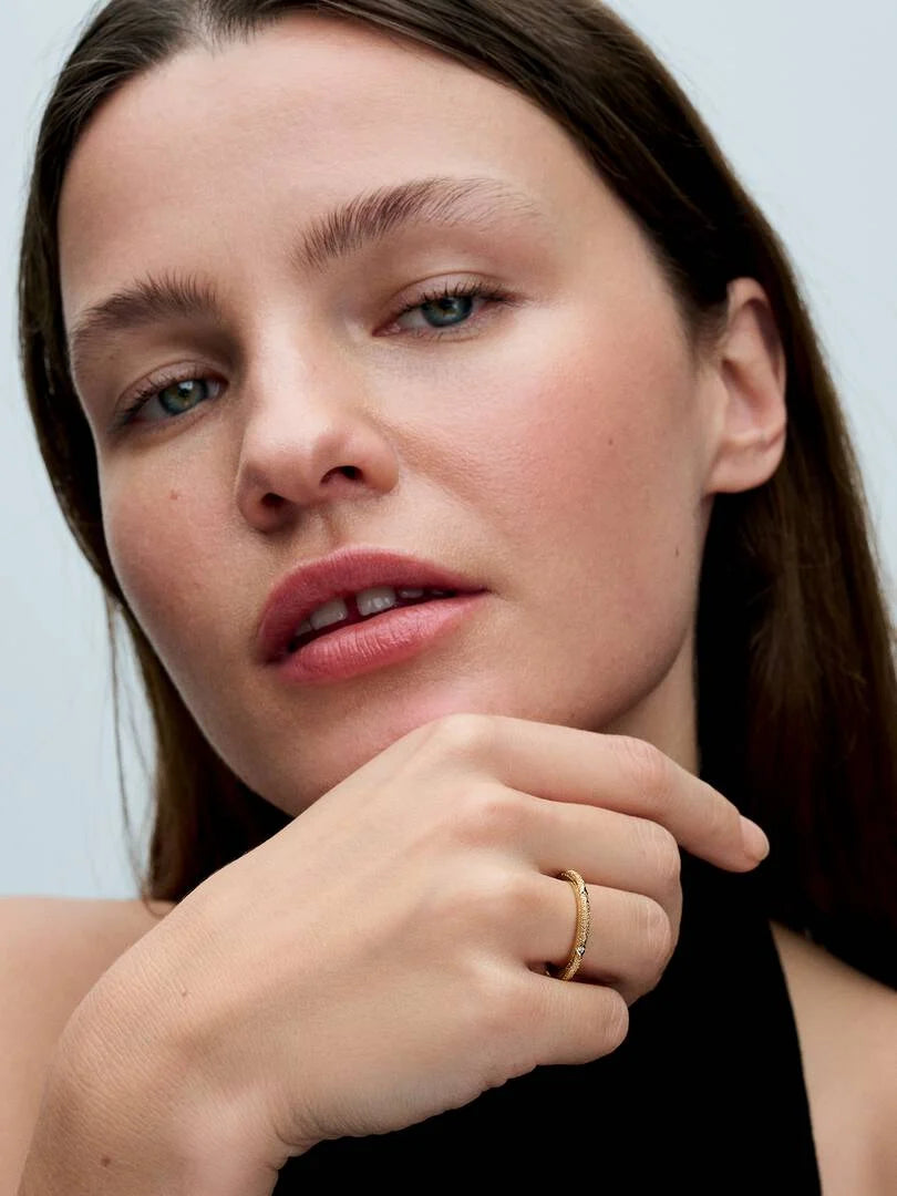 Pandora ME Texture & Stones Ring 14k gold plating