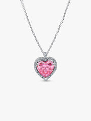 Pink Halo Heart Collier Necklace Sterling silver