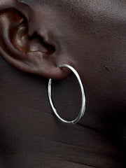 FINAL SALE - Pandora Moments 40 mm Charm Hoop Earrings Sterling silver