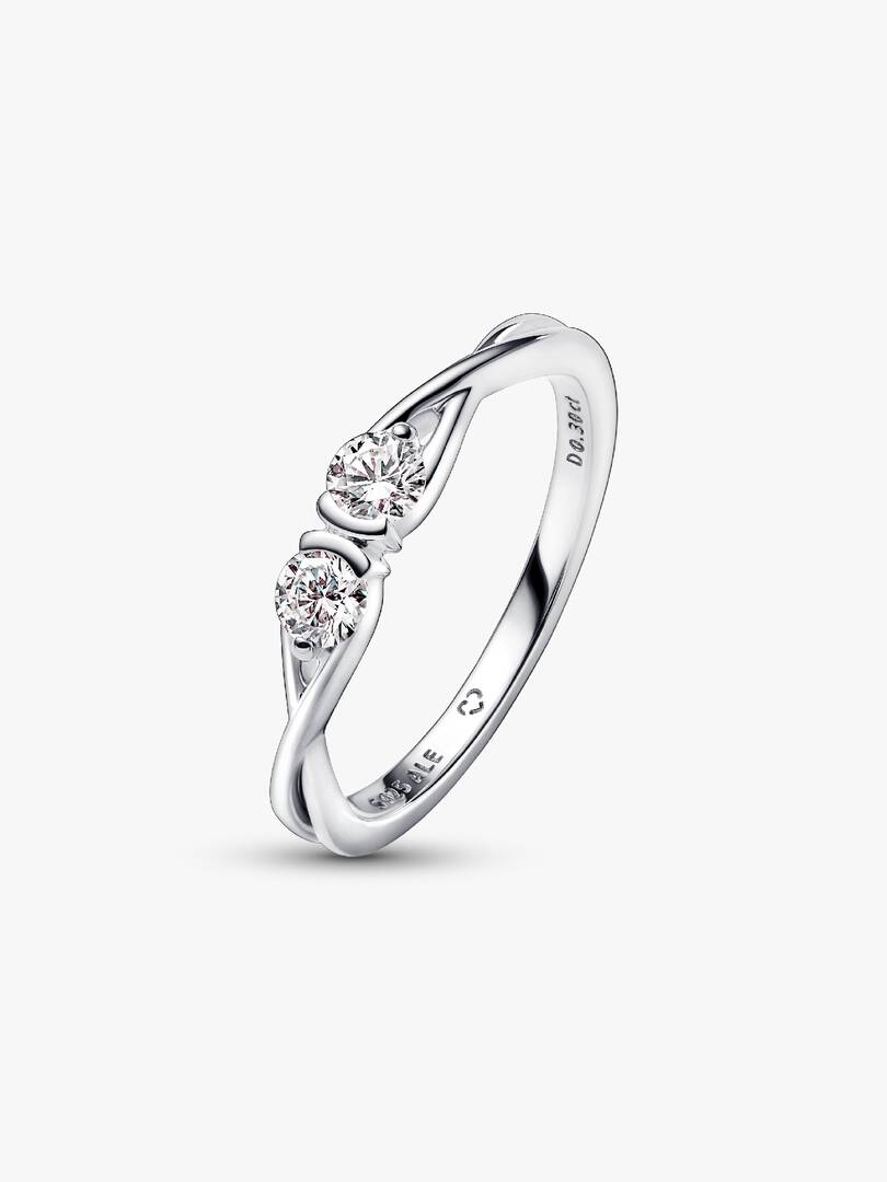 Pandora Infinite Sterling Silver Double-Facing Lab-grown Diamond Ring 0.30 ct TW, Sterling silver